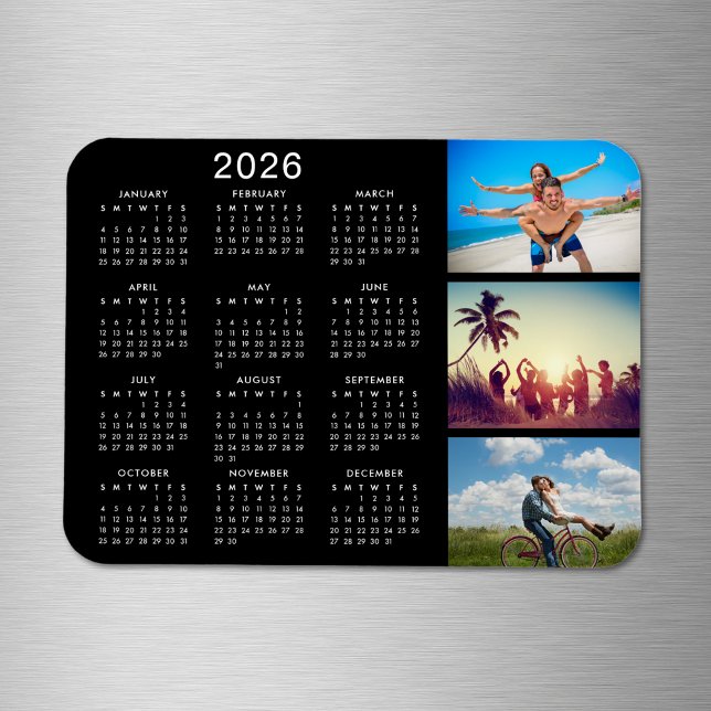 Ímã Calendário Personalizado de Colagem de Fotografias (Criador carregado)