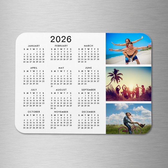 Ímã Calendário Personalizado de Colagem de Fotografias (Criador carregado)