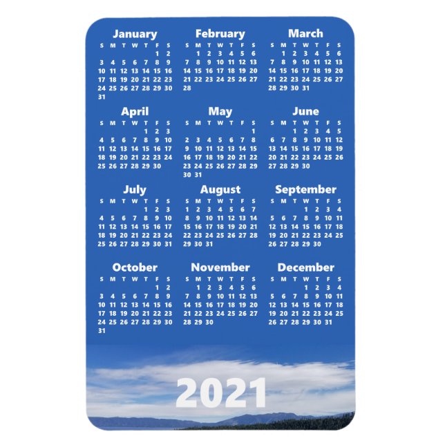 Ímã Calendário Personalizado de Foto 2021 | Retrato de (Vertical)