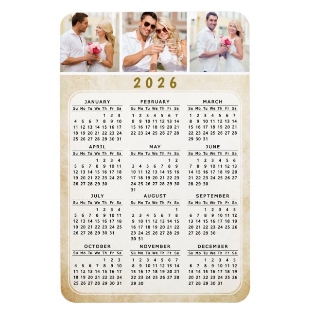 Ímã Calendário Personalizado de Imagem Magnética 2020 (Vertical)