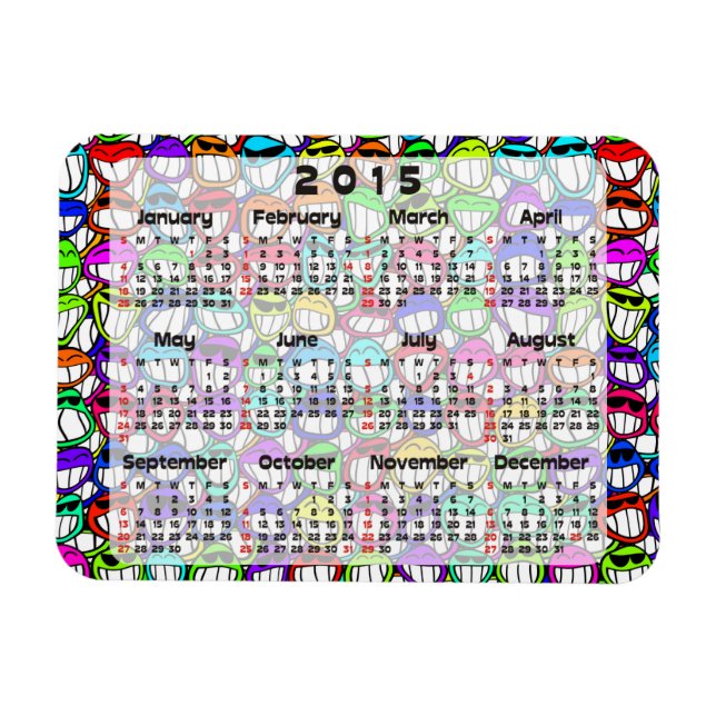 Ímã Calendário personalizado + sua própria foto/backgr (Horizontal)