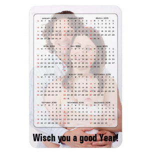 Ímã Calendário Personalizado + sua própria foto / fund