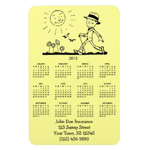 Ímã Calendário Personalizável do Business Man 2013