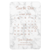 Calendário Rosa de mármore moderno Dourado Salvar 