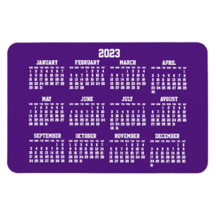 Ímã Calendário Roxo 2023 Grandes Magnets Flexíveis