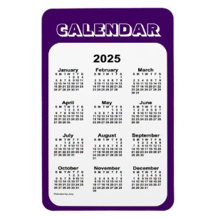 Ímã Calendário Roxo 2025 por Janz 4x6 Magnet