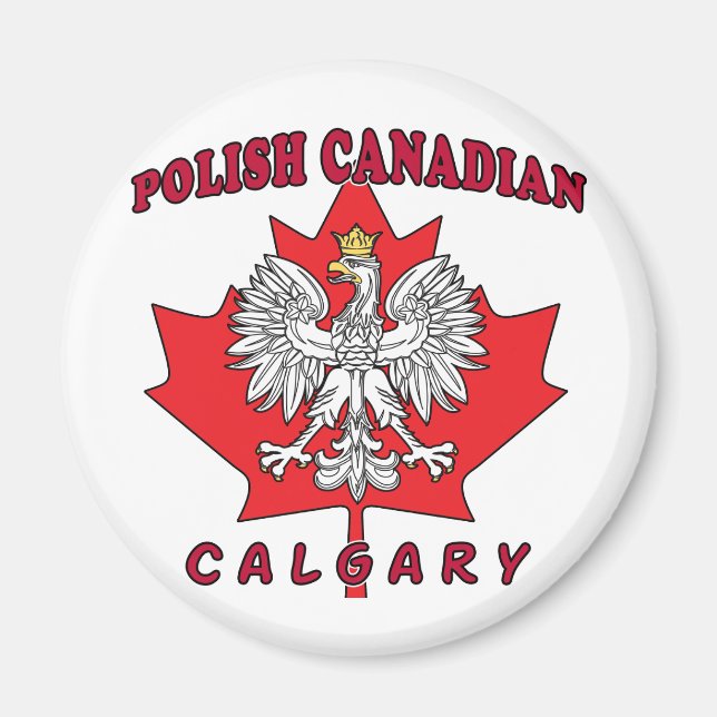 Imã Calgary Polska Canada Leaf (Frente)