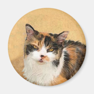 Imã Calico Cat Painting - Gato Original Bonito