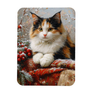 Ímã Calico Cat Pintor de inverno Flexível