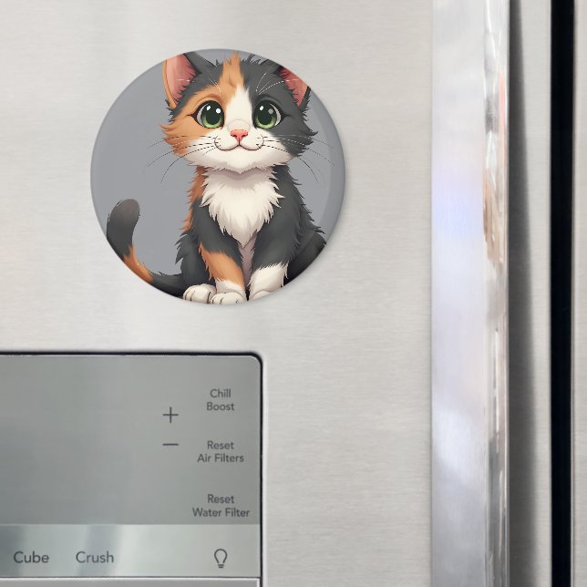 Imã Calico Kitten Whimsical com Cattitude (In Situ (Fridge))