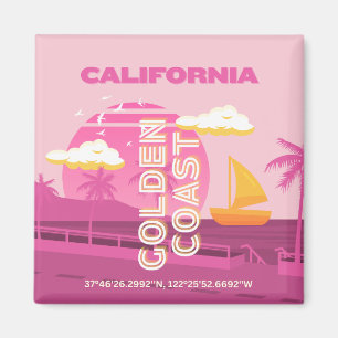 Imã Califórnia, Arte de Viagem, Preppy, Rosa