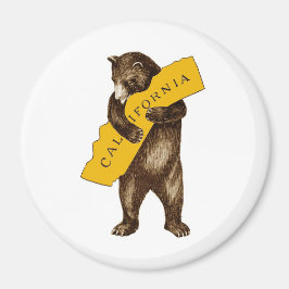 Imã California Bear Hugging State I Love California