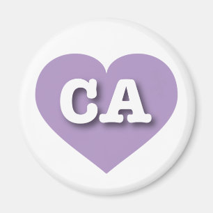 Imã California Lavender Heart - I love CA