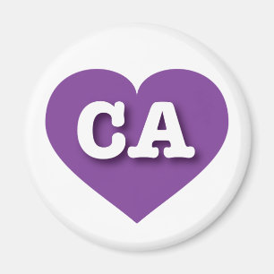 Imã California Purple Heart - I love CA