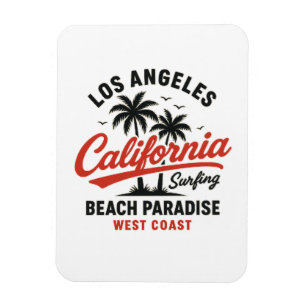 Ímã California Surfing Los Angeles Beach Paradise West