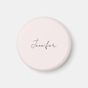 Imã Caligrafia Cor Pastel Elegante Simples Nome Plano