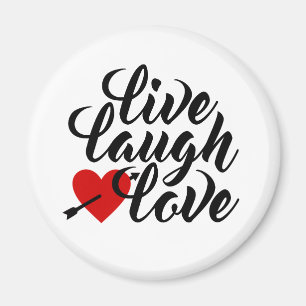 Imã Caligrafia do Namorados Live Laugh Love  Magnet
