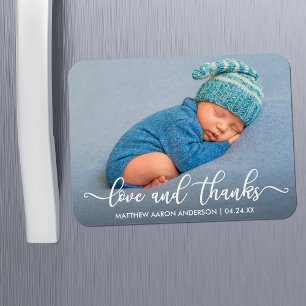 Ímã Caligrafia Moderna Amor e Obrigado Bebê