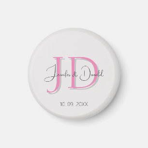 Imã Caligrafia monograma de roteiro clássico trendy