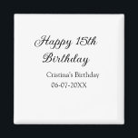 Imã caligrafia simples e feliz aniversário de 15<br><div class="desc">design</div>