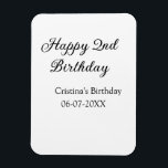 Ímã caligrafia simples segundo aniversário feliz mínim<br><div class="desc">design</div>
