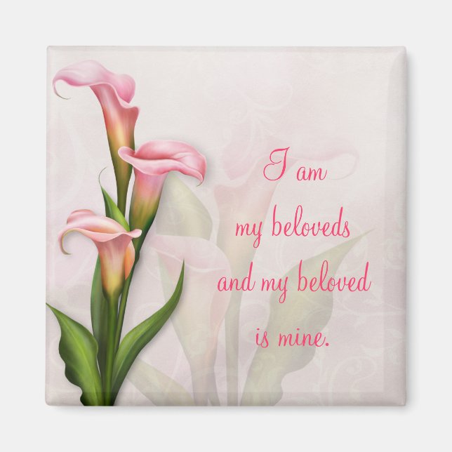 Imã Calla Lily Pink Magnet ~ Meu Amado (Frente)