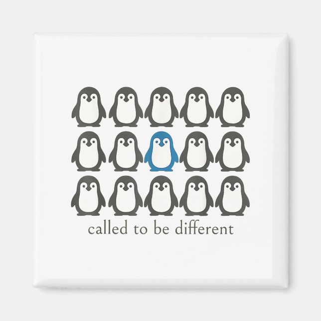 Imã Called To Be Different Christian Penguin Faith Ins (Frente)
