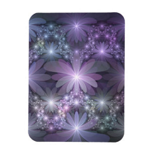 Ímã Cama de Flores Arte Fractal Abstrato Brilhante e M
