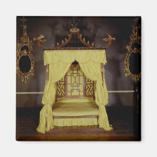 Imã Cama de quatro posters, no estilo chinês, 1750s