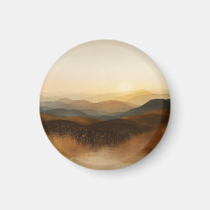 Imã Camadas do Pôr do Sol das Colinas Onduladas da Hor