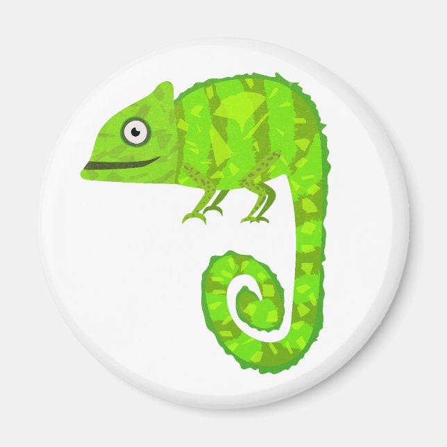 Imã Camaleão verde fofo (Frente)
