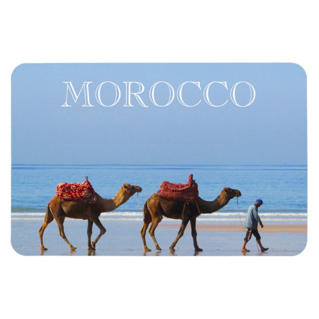 Ímã camelos de praia de marrocos (Horizontal)