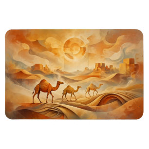 Ímã Camelos do Deserto ao Nascer do Sol Areias Mutante