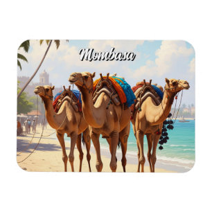 Ímã Camelos na praia em Mombasa Kenya