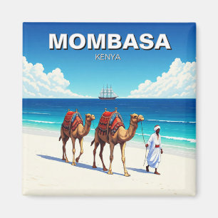 Imã Camelos na praia em Mombasa Kenya