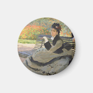Imã Camille Monet sobre um Bench Claude Monet