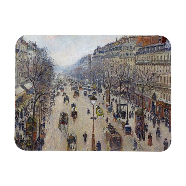 Ímã Camille Pissarro - Boulevard Montmartre, manhã (Horizontal)