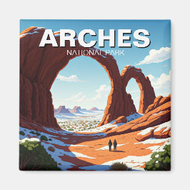 Imã Caminhando de inverno em Moab Utah Arches National