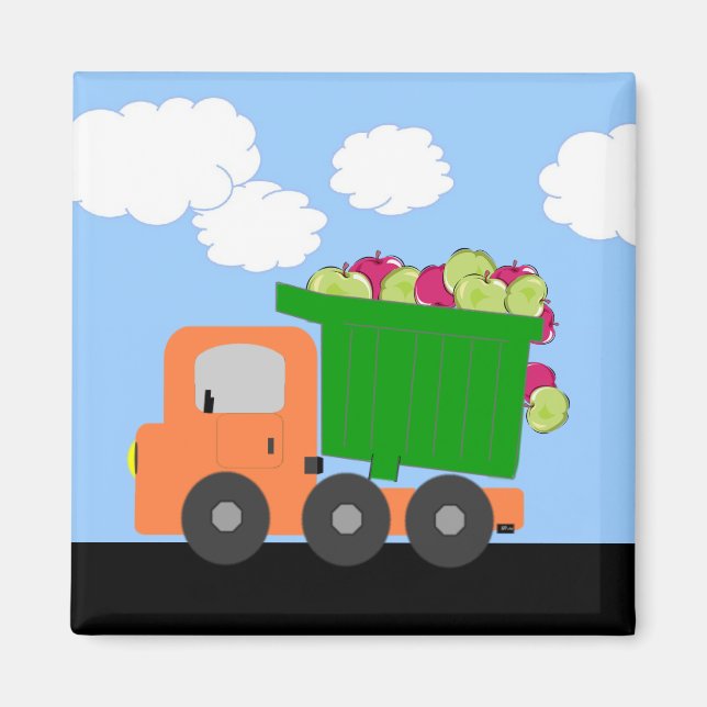 Imã Caminhão de Bombeiros de Maçãs (laranja) (Frente)