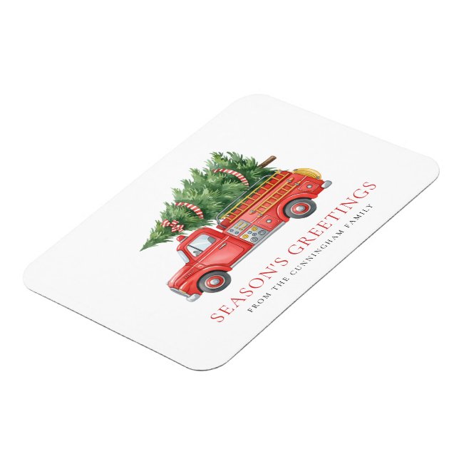 Ímã Caminhão de Bombeiros de Natal Personalizado Moder (Left Side)