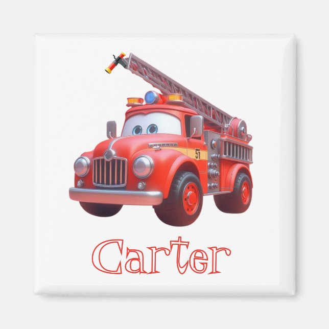 Imã Caminhão de bombeiros fofo (Frente)