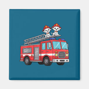 Imã Caminhão de Bombeiros Minimalista Dalmatas Bombeir