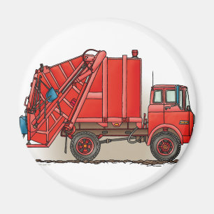 Imã Caminhão de lixo vermelho