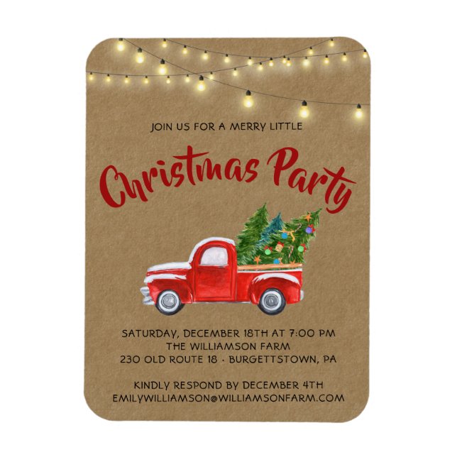 Ímã Caminhão de Natal Uma Feliz Festa De Natal Em (Vertical)