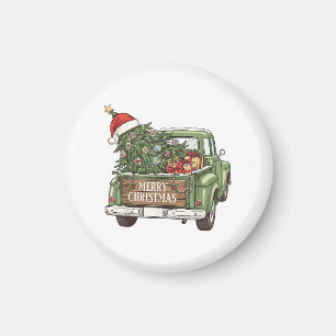 Imã Caminhão de Natal Vintage Feliz Natal Homens Mulhe