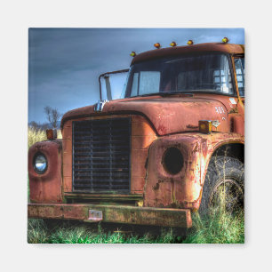 Imã Caminhão Internacional Antiquado de Pickup Vermelh