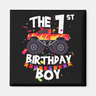 Imã Caminhão Monstro Aniversário de 1 Ano Menino Engra