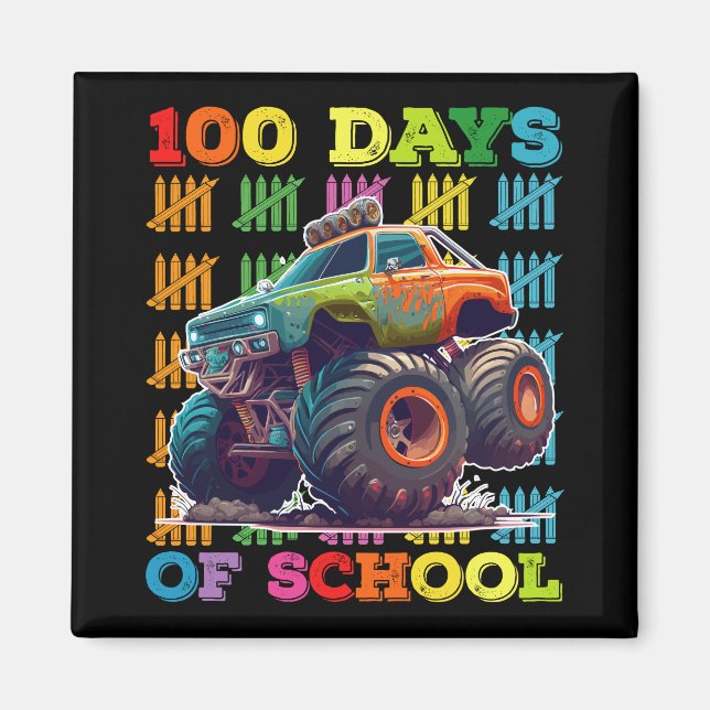 Imã Caminhão Monstro de 100 Dias de Escola Professor E (Frente)