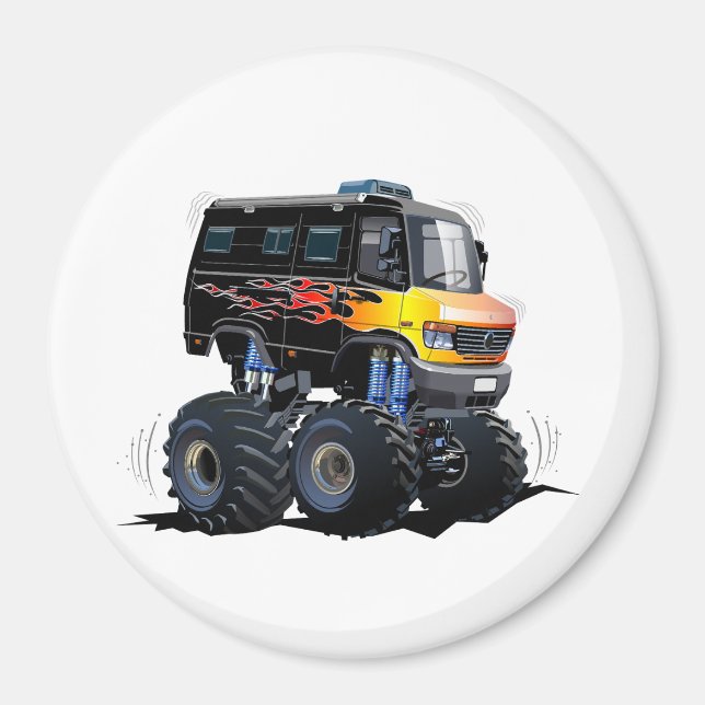 Imã Caminhão monstro de cartum (Frente)