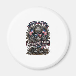 Imã Caminhão Monstro de Caveira Patriótico 1776 Off Ro